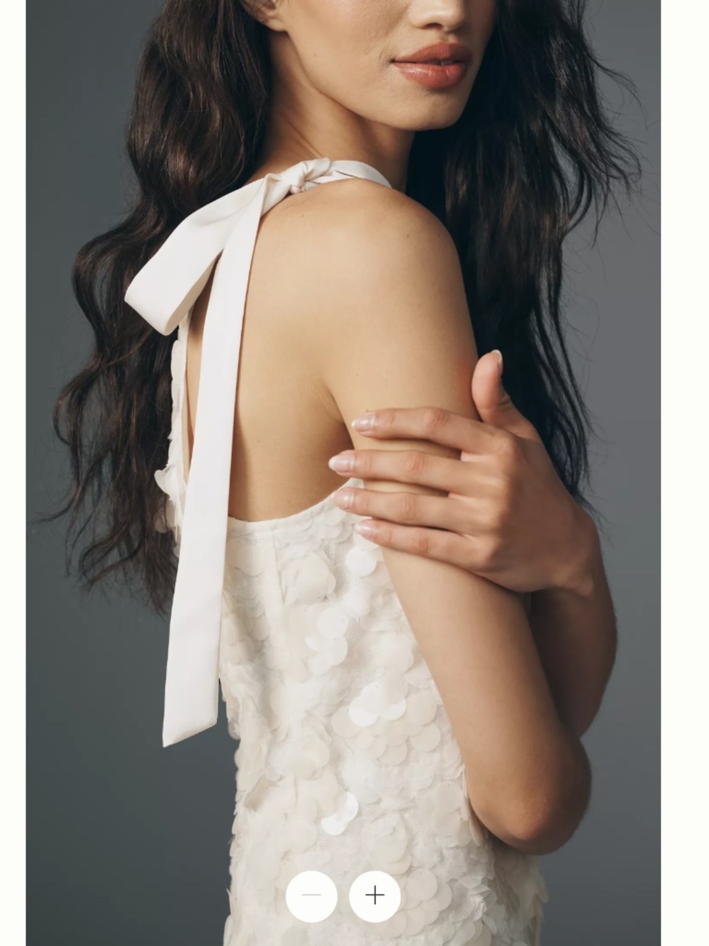 En Saison Ivory Floral Appliqué Midi Dress with Ruffle Hem - Picture 3 of 4